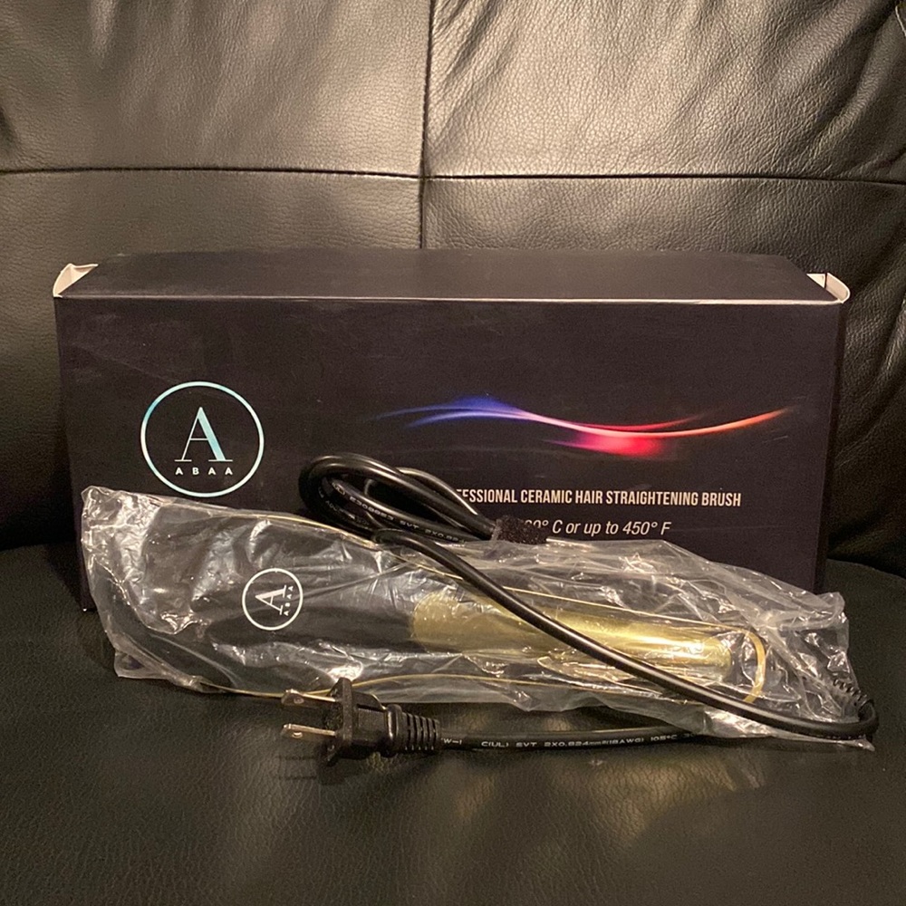 ABAA ceramic hair straightening brush